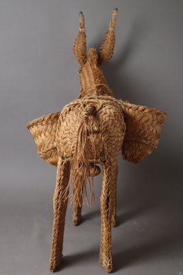 Spanish Braided Flowers Donkey, 1960s-ESB-1816541