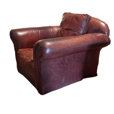 Spanish Brown Leather Club Chairs, Set of 2-TCS-1182380