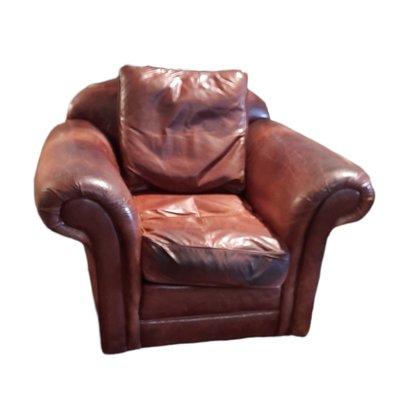 Spanish Brown Leather Club Chairs, Set of 2-TCS-1182380