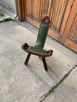 Spanish Brutalist Chair in Wood, 1960s-OXJ-1253999