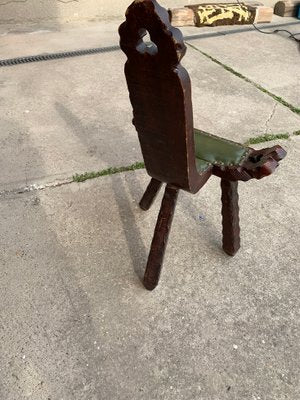 Spanish Brutalist Chair in Wood, 1960s-OXJ-1253999