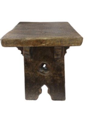 Spanish Brutalist Oak Stool-SNX-1288832