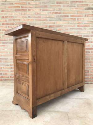 Spanish Carved Dark Walnut Tuscan 2-Drawer Credenza, 1940s-NOU-614382