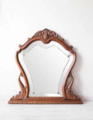 Spanish Carved Wood Mirror, 1940s-JWI-964941