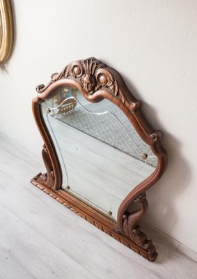 Spanish Carved Wood Mirror, 1940s-JWI-964941