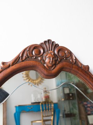 Spanish Carved Wood Mirror, 1940s-JWI-964941