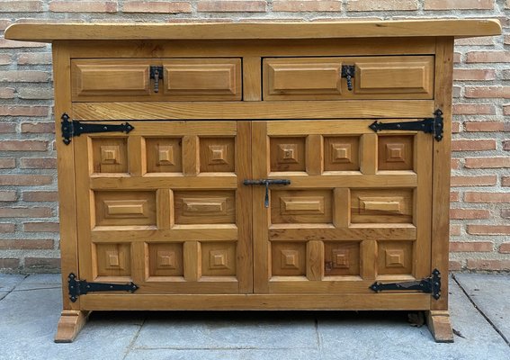 Spanish Catalan Carved Walnut Chest of Drawers, 1940s-NOU-1718526