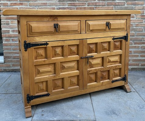 Spanish Catalan Carved Walnut Chest of Drawers, 1940s-NOU-1718526