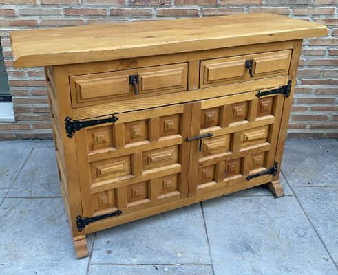 Spanish Catalan Carved Walnut Chest of Drawers, 1940s-NOU-1718526