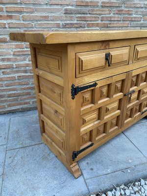 Spanish Catalan Carved Walnut Chest of Drawers, 1940s-NOU-1718526