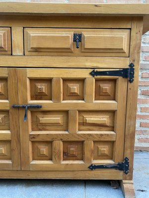 Spanish Catalan Carved Walnut Chest of Drawers, 1940s-NOU-1718526