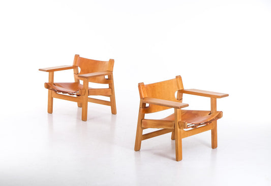 Spanish Chairs attributed to Børge Mogensen, 1960s, Set of 2