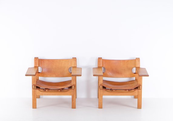 Spanish Chairs attributed to Børge Mogensen, 1960s, Set of 2-QU-1779786