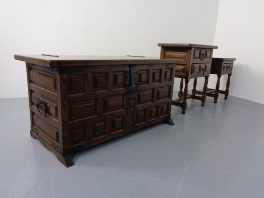 Spanish Chest & 2 Chests of Drawers, 1960s, Set of 3-RDW-1152801