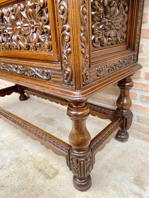 Spanish Console Table with Four Carved Drawers, 1930s-NOU-1822227