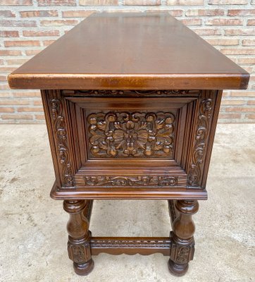 Spanish Console Table with Four Carved Drawers, 1930s-NOU-1822227