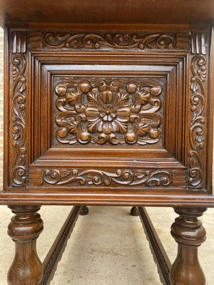 Spanish Console Table with Four Carved Drawers, 1930s-NOU-1822227