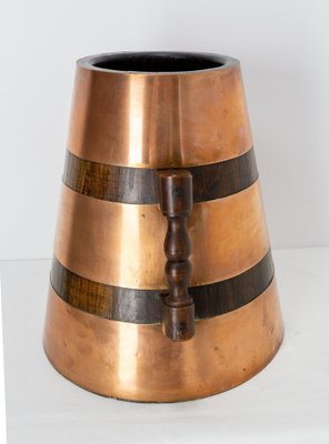 Spanish Copper and Oak Herrade Basque Water Holder, 1960s-RIU-1403209