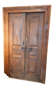 Spanish Double Doors with Iron Locks, Set of 2-TCS-1264392