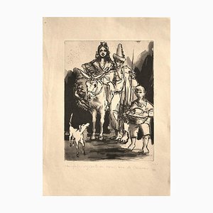 Spanish Family - Original Etching by Pere Créixams - 20th Century 20th Century-ZCI-772449