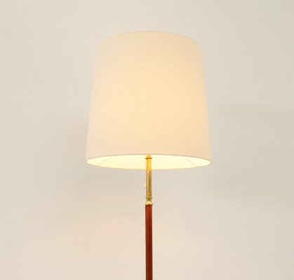 Spanish Floor Lamp in Brass and Leather, 1950s-UB-1785147