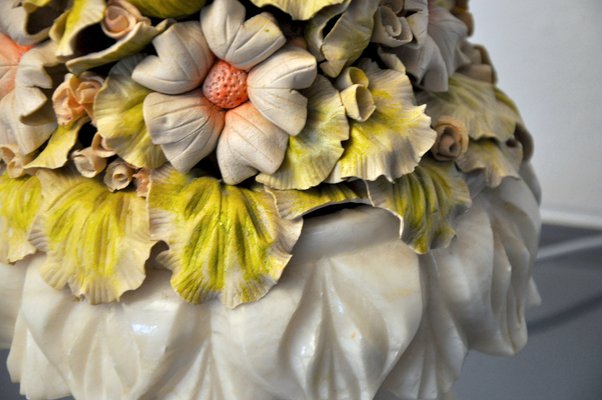 Spanish Floral Manises Table Lamp, 1970s-EJE-885007