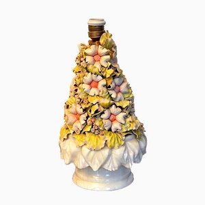 Spanish Floral Manises Table Lamp, 1970s-EJE-885007