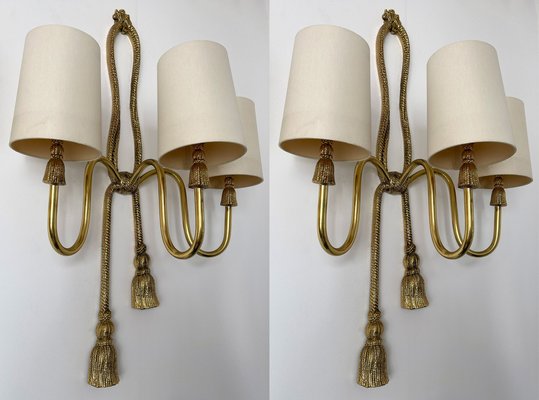 Spanish Gilt Bronze and Brass Knot Sconces from Valenti Luce, 1980s, Set of 2-FUE-1282741