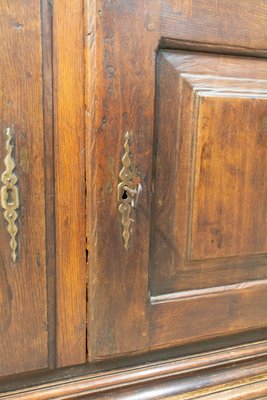 Spanish Gothic Revival Oak 2-Piece Buffet Cabinet, Late 19th Century-RIU-947756