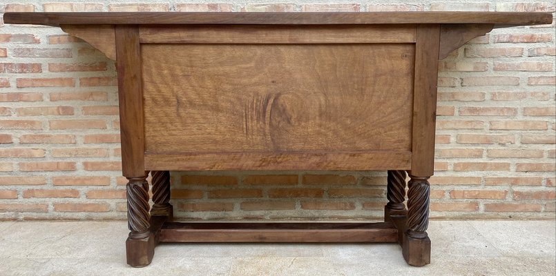 Spanish Hand Carved Console Table with Two Doors-NOU-1269768