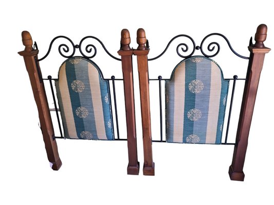 Spanish Headboards in Wood and Wrought Iron, 1980s, Set of 2-TCS-1389820