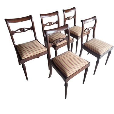 Spanish Mahogany Chairs, Set of 5-TCS-1821150