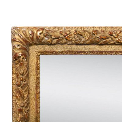 Spanish Neoclassical Rectangular Hand Carved Golden Mirror, 1970s-UZ-1165852