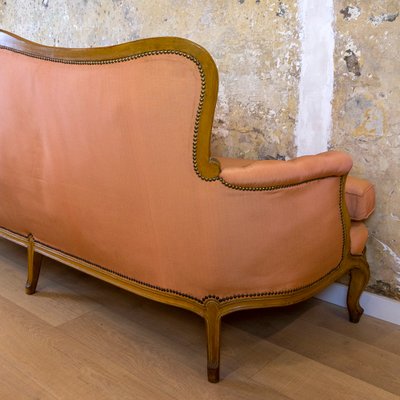 Spanish Neoclassical Upholstered & Walnut Sofa, 1930s-CQZ-812074