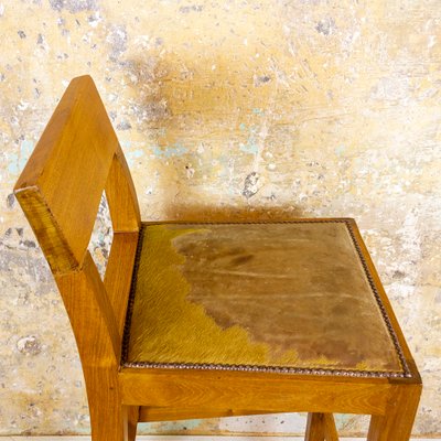 Spanish Oak and Leather Stool, 1990s-CQZ-823286