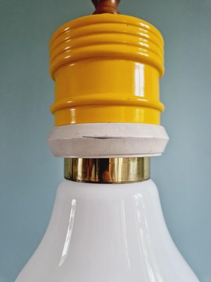 Spanish Opaline Bulb Suspension from Metalarte, 1980s-FAX-2020126