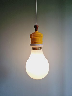 Spanish Opaline Bulb Suspension from Metalarte, 1980s-FAX-2020126