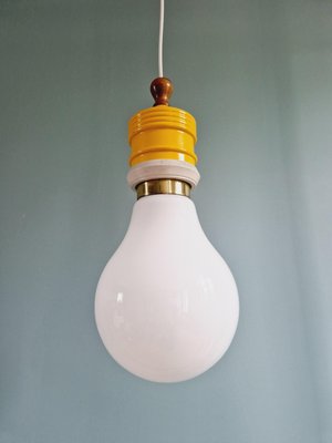 Spanish Opaline Bulb Suspension from Metalarte, 1980s-FAX-2020126