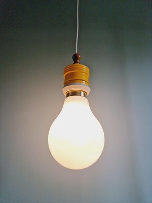 Spanish Opaline Bulb Suspension from Metalarte, 1980s-FAX-2020126