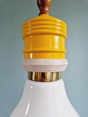 Spanish Opaline Bulb Suspension from Metalarte, 1980s-FAX-2020126