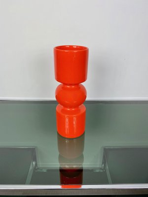 Spanish Orange Ceramic & Pine Vase from Sicart, Italy, 1970s-LYQ-1171612