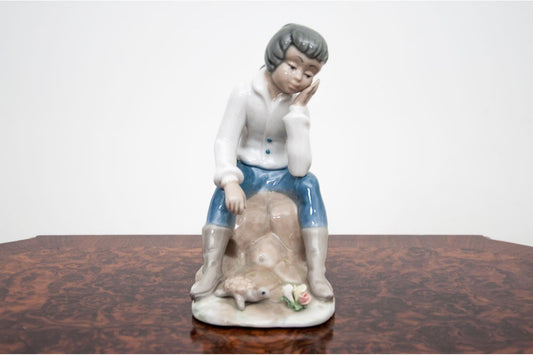 Spanish Porcelain Boy Figurine from Tengra, 1970s