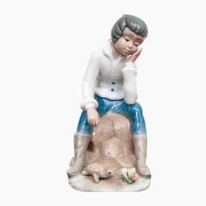 Spanish Porcelain Boy Figurine from Tengra, 1970s-BXB-690812