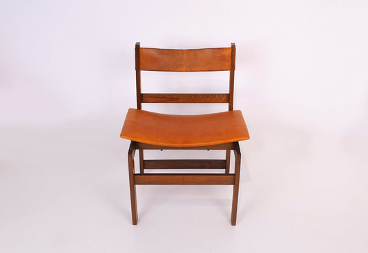 Spanish Rationalist Style Chair in Wood and Leather