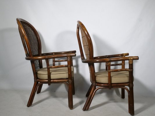 Spanish Rattan Armchairs, 1970s, Set of 2-LVS-1803228