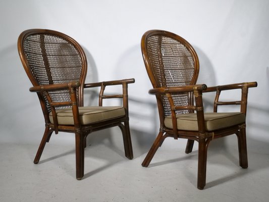 Spanish Rattan Armchairs, 1970s, Set of 2-LVS-1803228