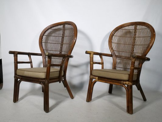 Spanish Rattan Armchairs, 1970s, Set of 2-LVS-1803228