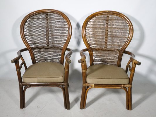 Spanish Rattan Armchairs, 1970s, Set of 2-LVS-1803228