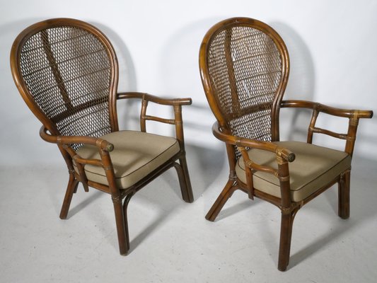 Spanish Rattan Armchairs, 1970s, Set of 2-LVS-1803228