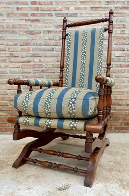 Spanish Rocking Chairs in Carved Walnut, 1960, Set of 2-NOU-1340463